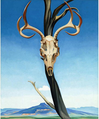 

Modern Masters Collection - Deer's Skull With Pedernal By Georgia O'Keeffe - Ready To Frame Rolled Digital Art Print On Photographic Paper(24 inch X 18 inch, Rolled)