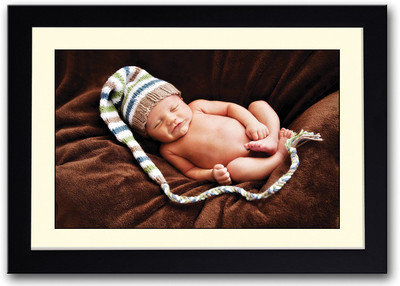 

Cute Baby With Long Tail Cap Fine Art Print(14 inch X 20 inch, Framed)