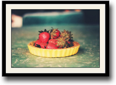 Tray with cherries Fine Art Print(10 inch X 14 inch, Framed)