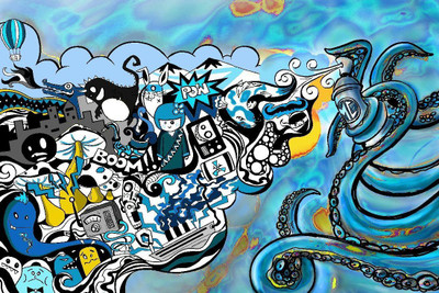 

Posterhouzz Mcoctopusy Blue Fine Art Print(12 inch X 18 inch, Rolled)