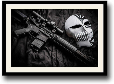 

Gun and Mask Fine Art Print(10 inch X 14 inch, Framed)