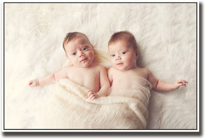 

Cute twin babies Fine Art Print(12 inch X 18 inch, Rolled)