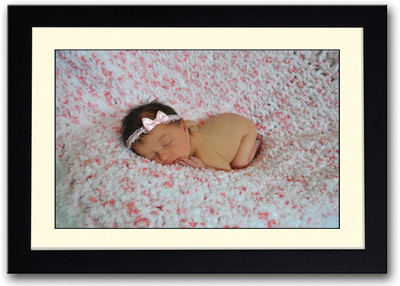 

Baby With Pink Bow Sleeping Fine Art Print(14 inch X 20 inch, Framed)