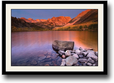 

Orange Sun shining on Mountains Fine Art Print(10 inch X 14 inch, Framed)