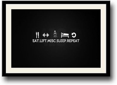 

Eat and lift Fine Art Print(10 inch X 14 inch, Framed)