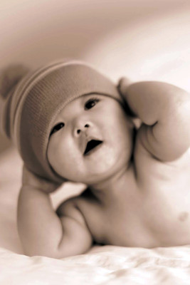 

Child's Love - Cute Baby (Sepia) - 2 Paper Print(18 inch X 12 inch, Streched)