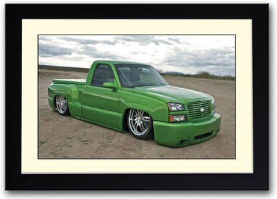 Green Car Fine Art Print(14 inch X 20 inch, Framed)