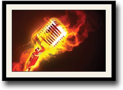 

Microphone on fire Fine Art Print(10 inch X 14 inch, Framed)