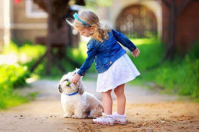 

Child'S Love - Cute Little Girl Playing With Puppy Paper Print(12 inch X 18 inch, Stretched)