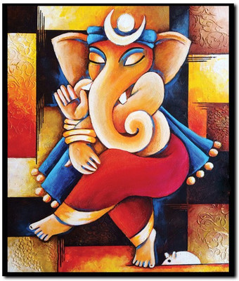 69 Off On Stybuzz Modern Ganesha Art Painting Red Frameless
