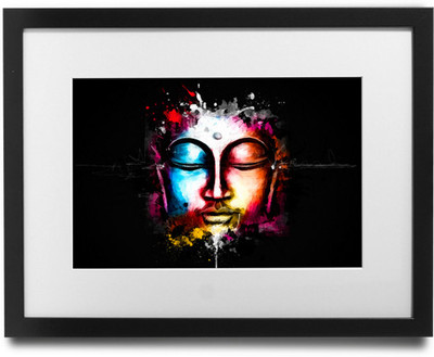 

Shaildha's Water Colour Painting Print of Buddha Face Fine Art Print(9 inch X 11 inch)