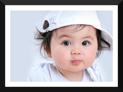 

Tallenge - Oshi 'Child Love - Cute baby with White Hat' Poster - Framed Poster 12x17 Inches Paper Print(17 inch X 12 inch, Framed)
