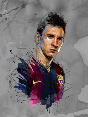 

Spirit Of Sports - Digital Art - Soccer Superstars - Lionel Messi - A3 Size Unframed Poster Paper Print(16.5 inch X 11.6 inch)