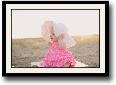 

Baby girl in sun with hat Fine Art Print(10 inch X 14 inch, Framed)
