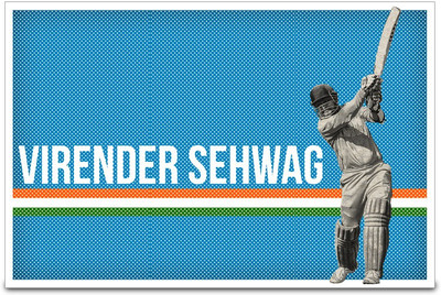 

ShopMantra Virender Sehwag The Blue Paper Print(12 inch X 18 inch)