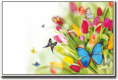 

Amazing butterflies on flowers Fine Art Print(12 inch X 18 inch, Rolled)