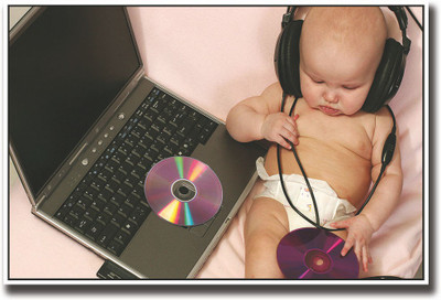

Newborn enjoying music Fine Art Print(12 inch X 18 inch, Rolled)