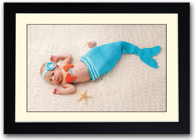 

Blue Newborn Baby Mermaid Fine Art Print(14 inch X 20 inch, Framed)