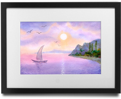 

Shaildha's Water Colour Painting Print of Sun Rise Fine Art Print(9 inch X 11 inch)