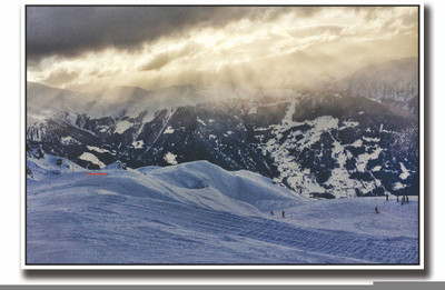 

Posterhouzz Snow covered mountains and beautiful sky Fine Art Print(12 inch X 18 inch, Rolled)