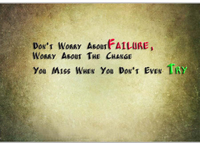 

Posterhouzz Don't Worry About Failure Paper Print(12 inch X 18 inch, Rolled)