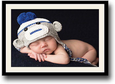 

Adorable newborn with cute hat Fine Art Print(10 inch X 14 inch, Framed)