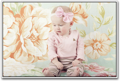 

Cute Baby with pink bow Paper Print(12 inch X 18 inch)