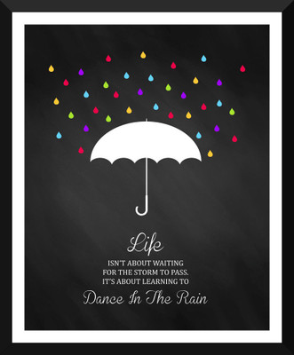 

Tallenge - Motivational Poster - Dance In The Rain- Inspirational Quote - Framed Poster Paper Print(12 inch X 17 inch, Framed)
