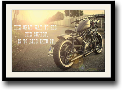 

Motorcycle sunset ride Fine Art Print(10 inch X 14 inch, Framed)