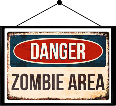 

Warning sign framed poster Paper Print(16.5 inch X 13.7 inch, Framed)