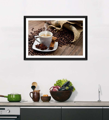

Tallenge Art For Kitchen - Its A Coffee Time - Framed Art Print On Photographic Paper(18 inch X 12 inch, Framed)