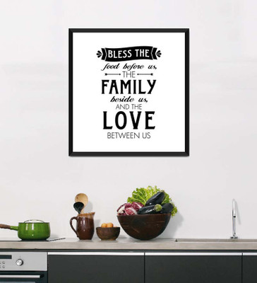

Tallenge Art For Kitchen - Pray, Eat And Love - Framed Art Print On Photographic Paper(12 inch X 12 inch, Framed)