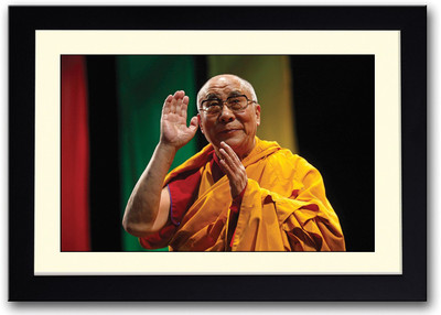 

Dalai Lama Waving Fine Art Print(14 inch X 20 inch, Framed)