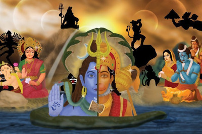 

Posterhouzz Shiv Parvati Poster Fine Art Print(12 inch X 18 inch, Rolled)