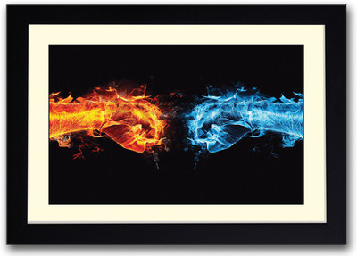 Fists of Fire and Water Fine Art Print(14 inch X 20 inch, Framed)