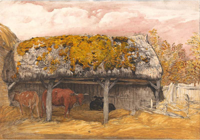 

Old Masters Collection - A Cow Lodge with a Mossy Roof by Samuel Palmer - Medium Size Ready To Frame Rolled Digital Art Print On Photographic Paper(27 inch X 18 inch, Rolled)