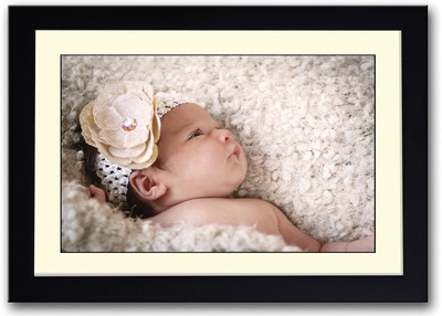

Baby With Brown Flower In Head Fine Art Print(14 inch X 20 inch, Framed)