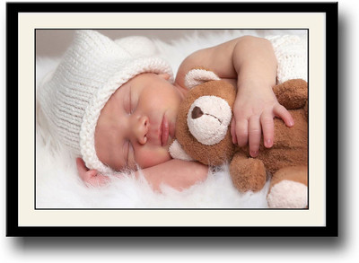 

Baby sleeping with teddy bear Fine Art Print(10 inch X 14 inch, Framed)