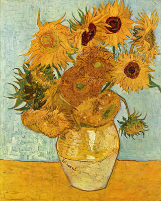 60% OFF on Vase with Twelve Sunflowers Fine Art Print(15 inch X 12 inch, Rolled)
