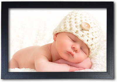 

Cute Sleeping Baby Poster with Frame Paper Print(14 inch X 20 inch, Streched)