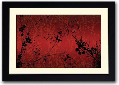 

Red and Black Flower Design Fine Art Print(14 inch X 20 inch, Framed)
