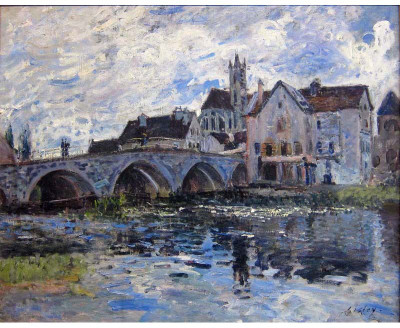 

Old Masters Collection - Le Pont de Moret, effet d’orage by Alfred Sisley - Medium Size Ready To Frame Rolled Digital Art Print On Photographic Paper(24 inch X 18 inch, Rolled)