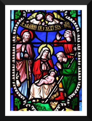 

Tallenge - Christmas Art - Nativity 2 - Small Size Ready To Hang Framed Digital Art Print On Photographic Paper(12 inch X 9 inch, Framed)