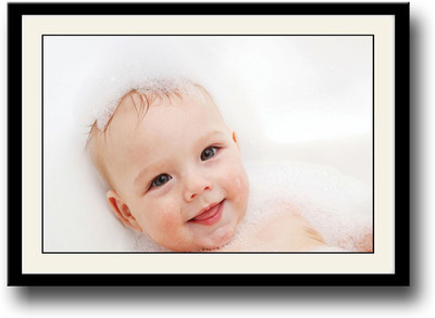 

Cute Baby bathing Fine Art Print(10 inch X 14 inch, Framed)