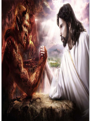 

Posterhouzz God Vs Devil Paper Print(18 inch X 12 inch, Rolled)