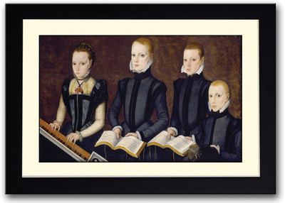 

Girls Playing Piano Vintage Fine Art Print(14 inch X 20 inch, Framed)
