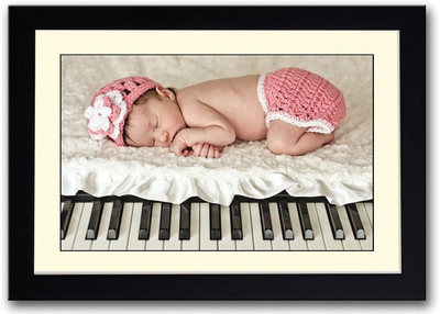 

Baby Sleeping On Piano Fine Art Print(14 inch X 20 inch, Framed)
