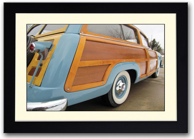 

Vintage Car With Blue and Wood Colour Fine Art Print(14 inch X 20 inch, Framed)