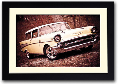 

Vintage Car In Yellow Colour Fine Art Print(14 inch X 20 inch, Framed)
