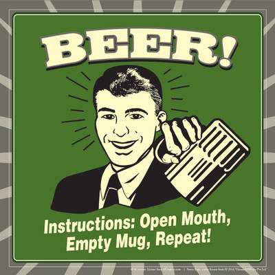 42% OFF on bCreative Beer! Instructions: Open Mouth, Empty Mug, Repeat! (Officially Licensed) Paper Print(12 inch X 12 inch)